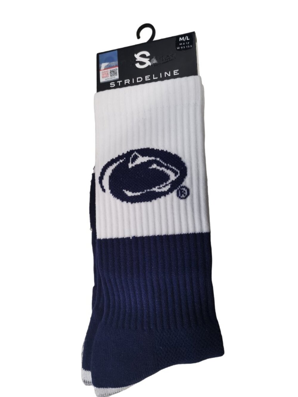 Strideline Nittany Lion Penn State Navy Blue Crew Socks 8-12 M/L
